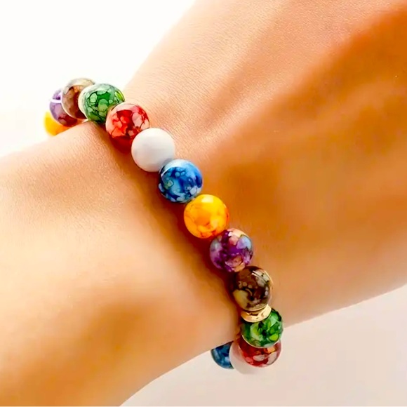 Chakra Yoga Stone Beaded Bracelet - Picture 8 of 9